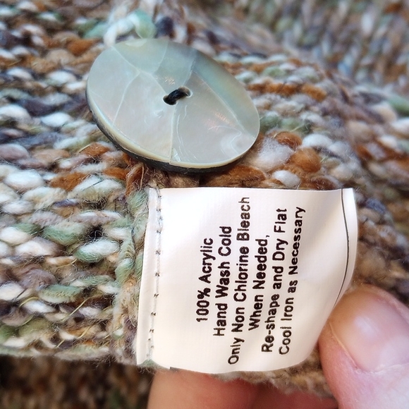 River Ladies Knit Cardigan Sweater Size:S Color:Green,Gray,White - Picture 9 of 10